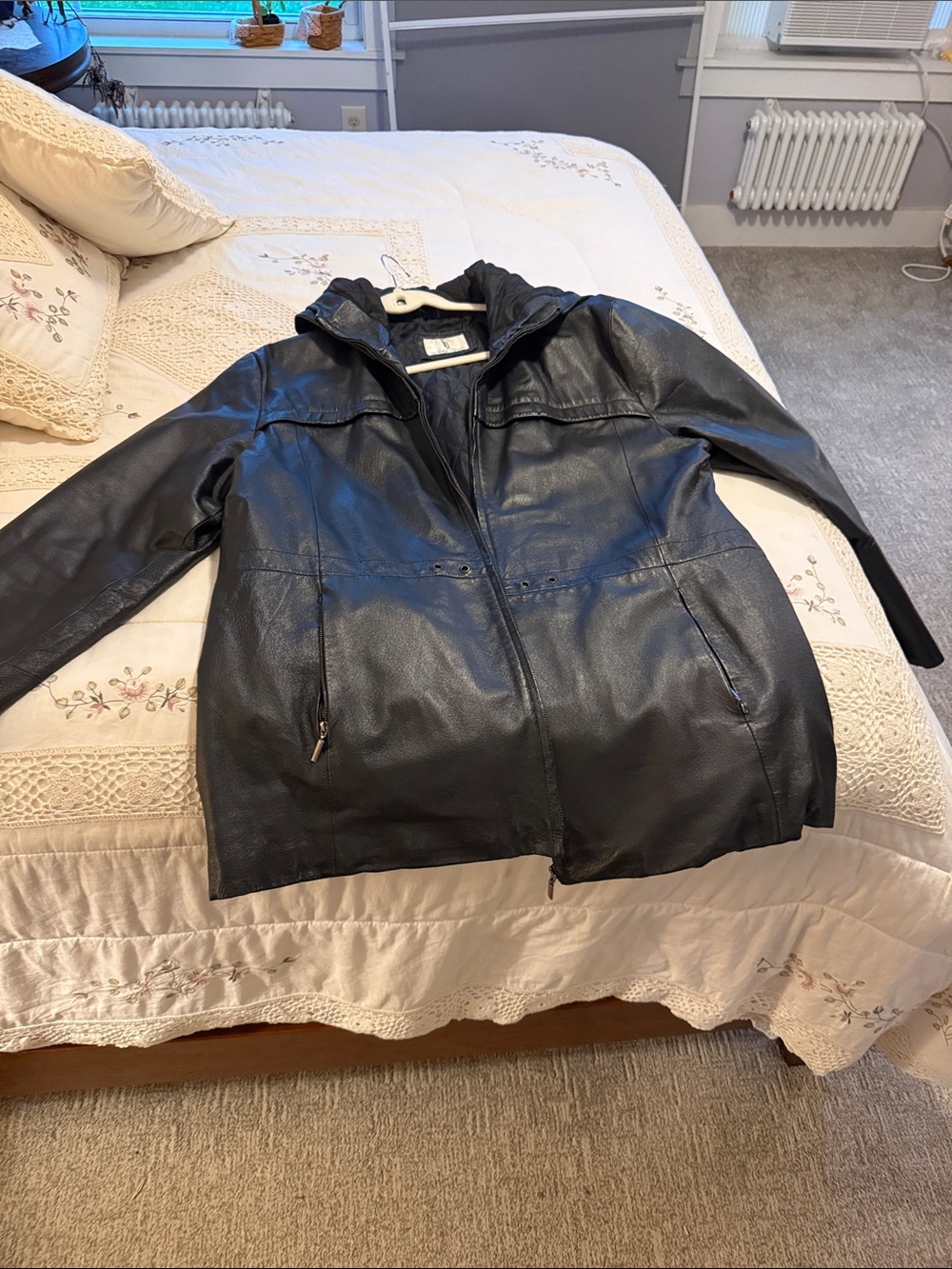 Leather coat